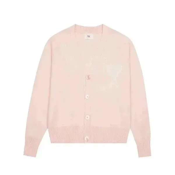 AMI Paris Knit Cardigan Light Pink