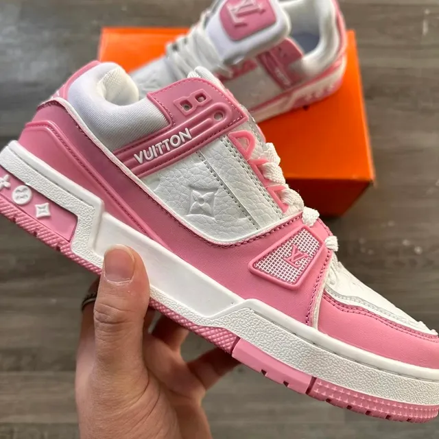 Louis Vuitton LV Trainer Pink and White