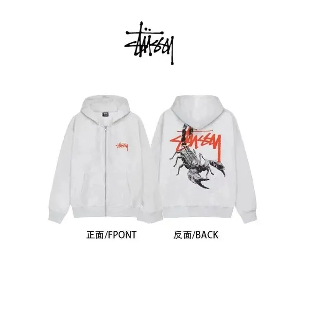 Stüssy Zip-Up Hoodie Scorpion Print