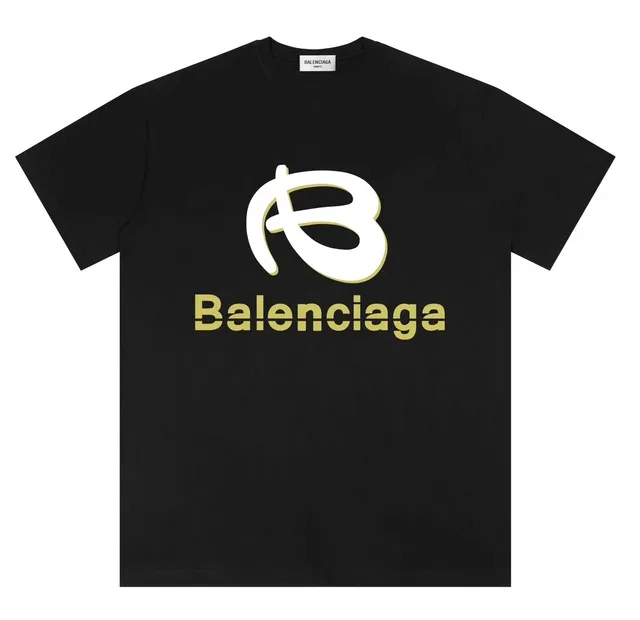 Balenciaga Logo T-Shirt Gold Logo