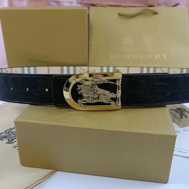 Burberry Equestrian Knight Belt Gold Horsebit Buckle