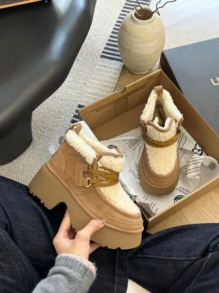 Shearling-Lined Platform Boot Chunky Sole