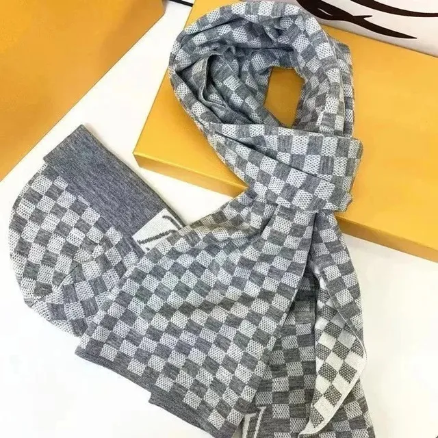 Louis Vuitton Checkered Scarf Damier Graphite
