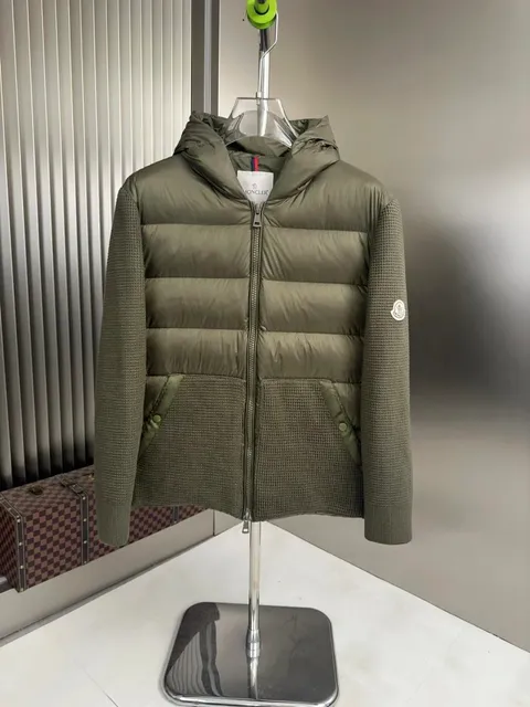 Moncler Padded Hooded Jacket Olive Green