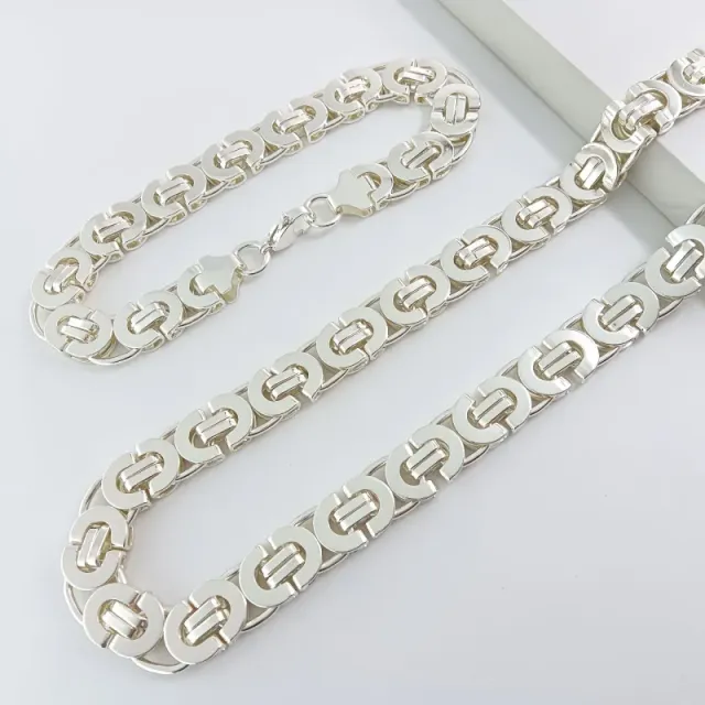 11mm银色套装 手链23cm+项链55cm