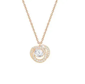 Water drop rose gold twist necklace