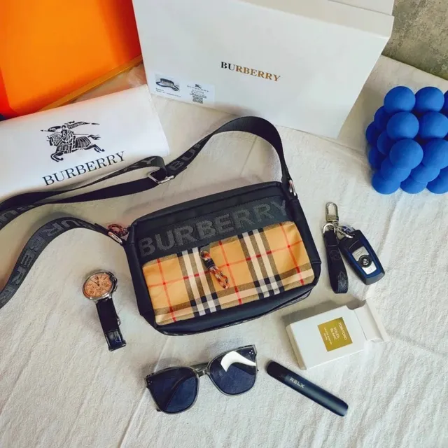 Burberry Crossbody Bag Check and Logo Strap