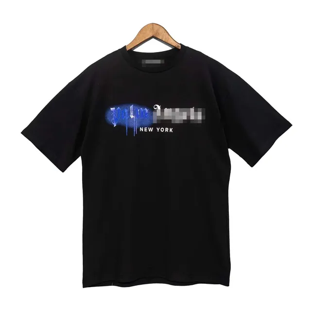 Palm Angels Graphic Tee Blue Spray Logo