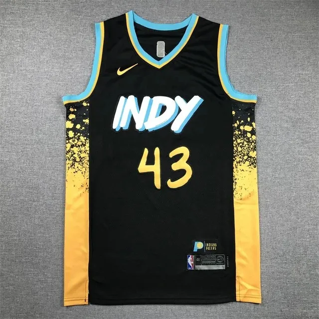 Nike Indiana Pacers City Edition Jersey Black Yellow Blue Splatter