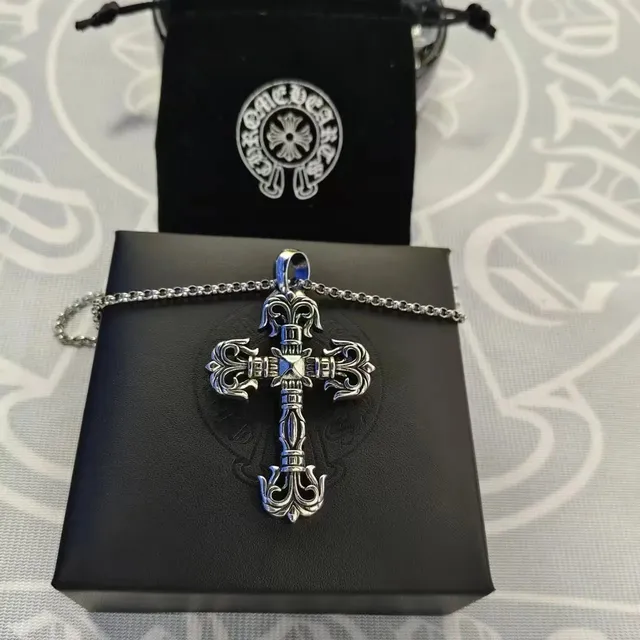 Chrome Hearts Cross Pendant Ornate Silver