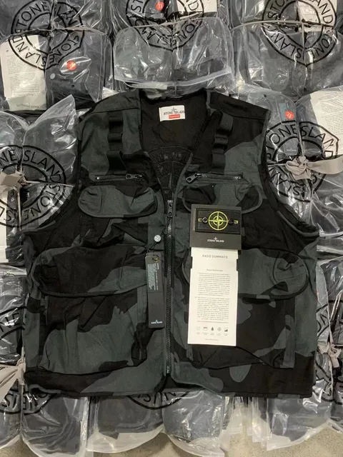Stone Island Raso Gommato Vest Camouflage