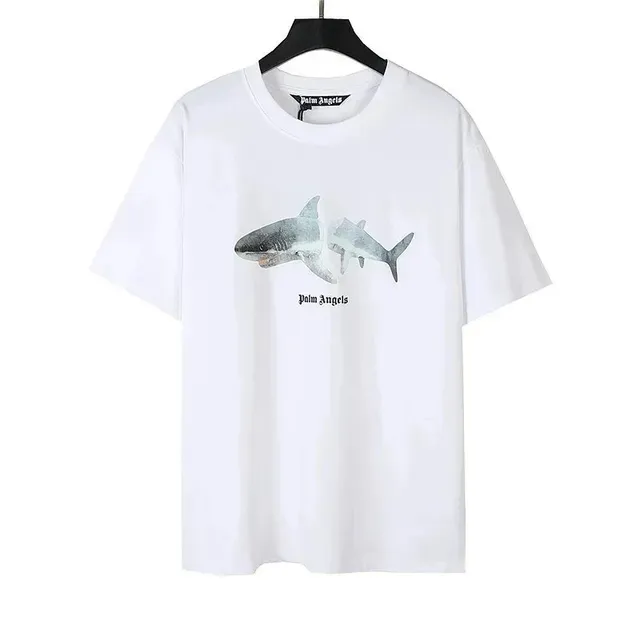 Palm Angels Shark Graphic Tee Shark Print