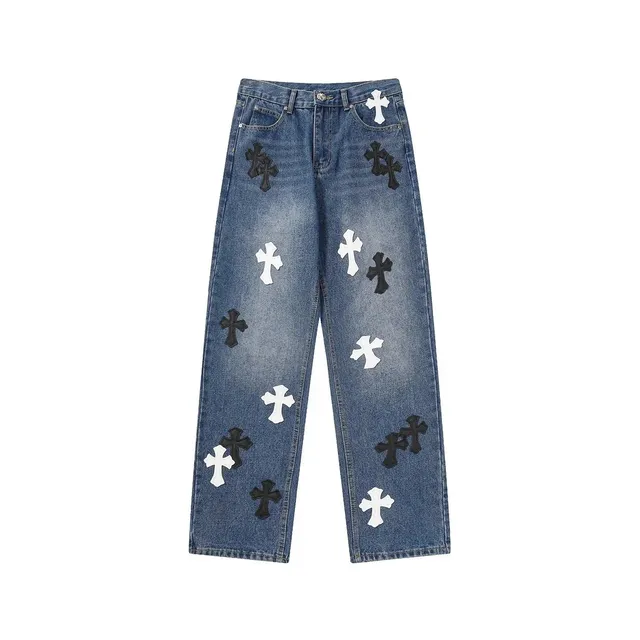 Chrome Hearts Cross Patch Jeans Multi Cross