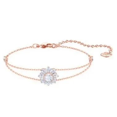 Swarovski Double Chain Bracelet Floral Crystal