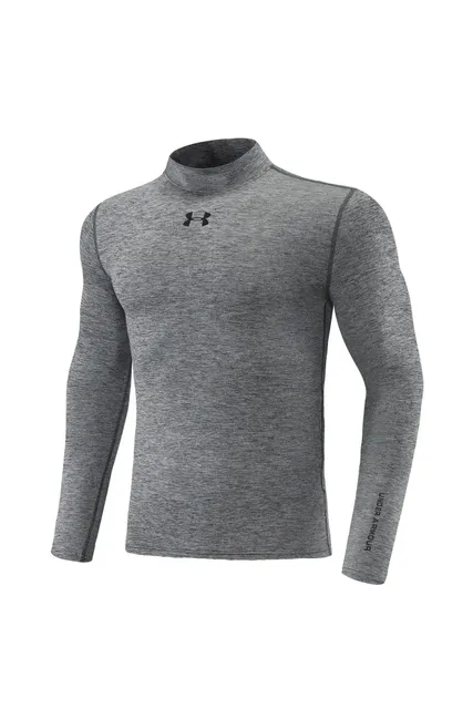 Under Armour HeatGear Mock Neck Heather Grey