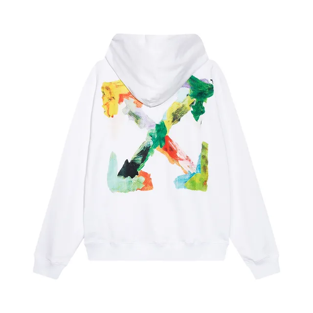 Off-White Painted Arrow Hoodie Multicolor Paint Stroke