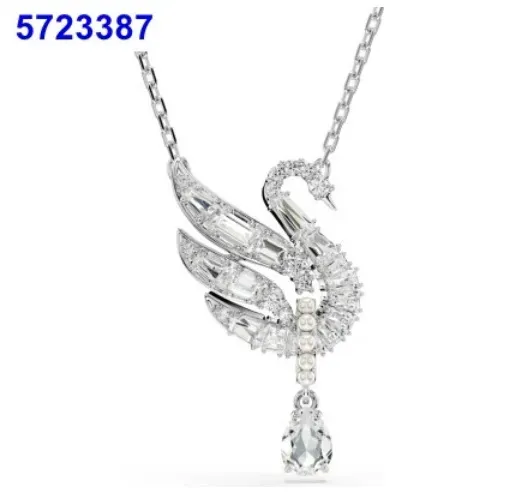 Swan wings with diamond necklace
