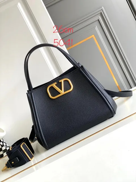 Valentino VLogo Bag Black with Gold Hardware