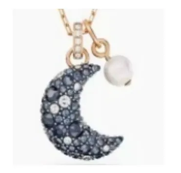 Colorful pearl moon necklace