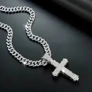 Chrome Hearts Cross Pendant Iced Out