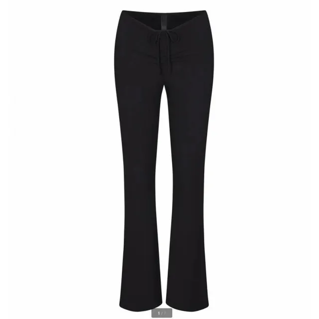Flared Trousers Drawstring Waist