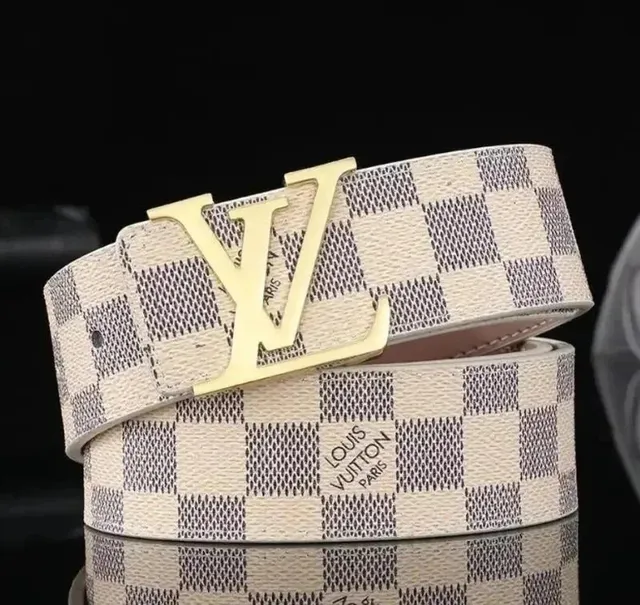 Louis Vuitton Damier Azur Belt Gold Buckle