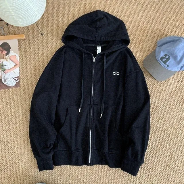 Alo Yoga Zip-Up Hoodie Alo Logo