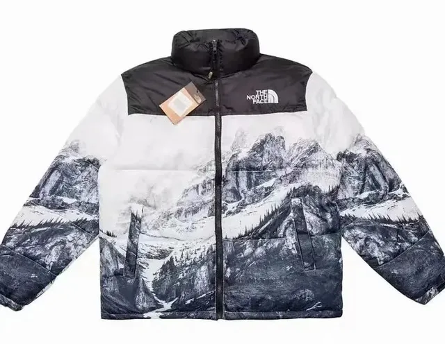 The North Face Nuptse Jacket Mountain Print