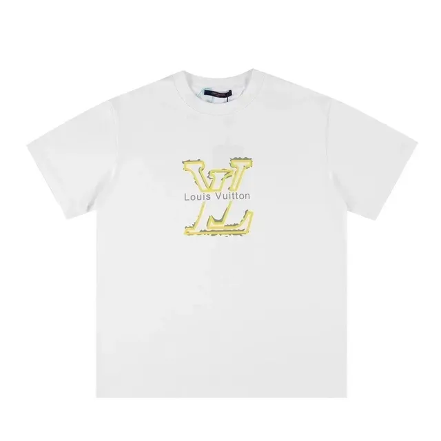 Louis Vuitton LV Logo T-Shirt Yellow Outline Print