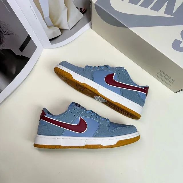Nike Dunk Low Sail and Team Red