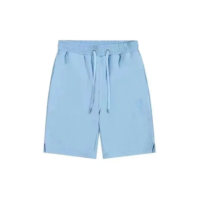 Maison Margiela Logo-Embroidered Shorts Light Blue