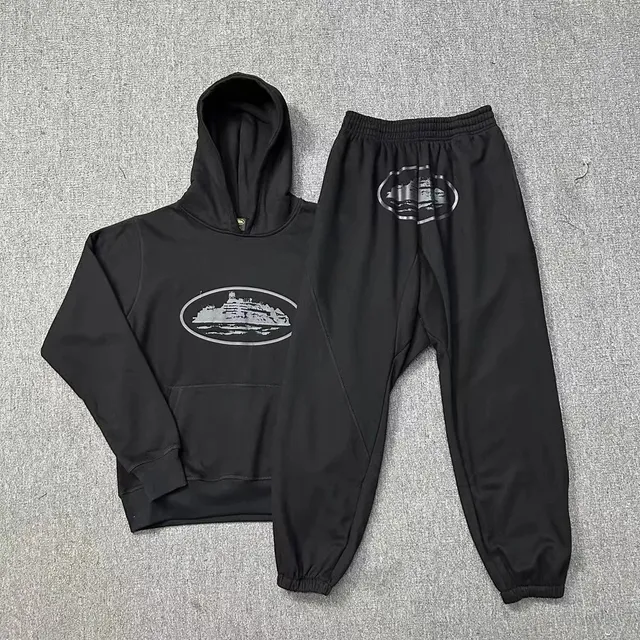 Corteiz Tech Fleece Hoodie and Joggers Cruise Ship Logo