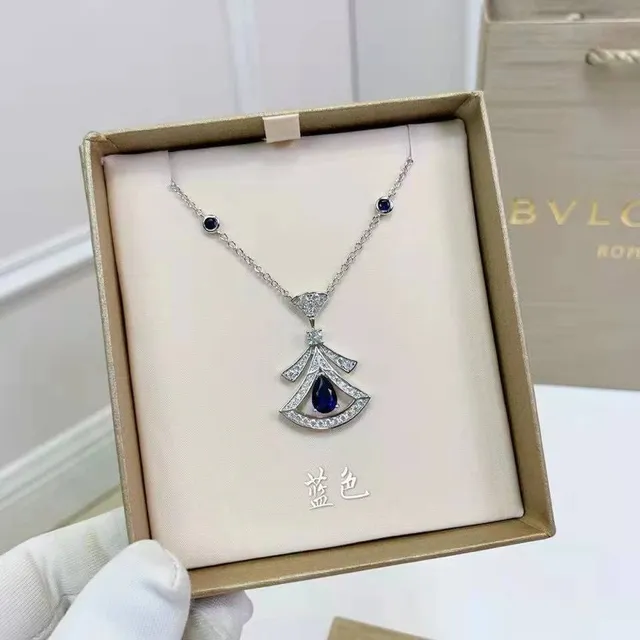 Bulgari Serpenti Necklace Pavé Diamond with Sapphire