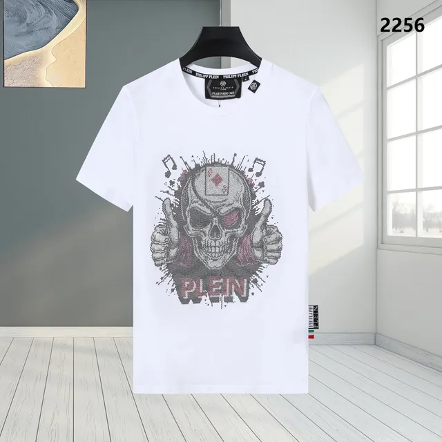 Philipp Plein Skull Graphic T-Shirt Crystal Skull Print
