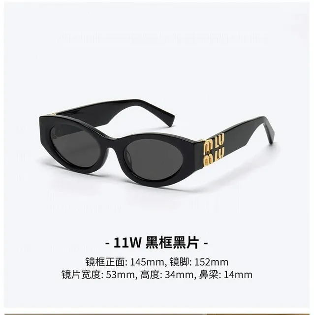 Miu Miu Sunglasses Black Frame with Gold Logo