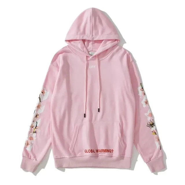 Off-White Hoodie Floral Sleeve Print
