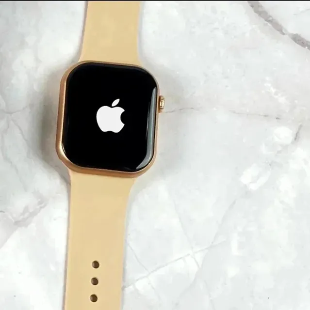 Apple Watch Gold Case with Beige Sport Band