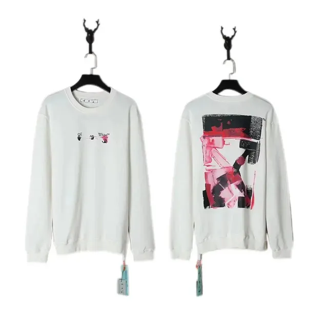 Off-White Crewneck Sweatshirt Abstract Print