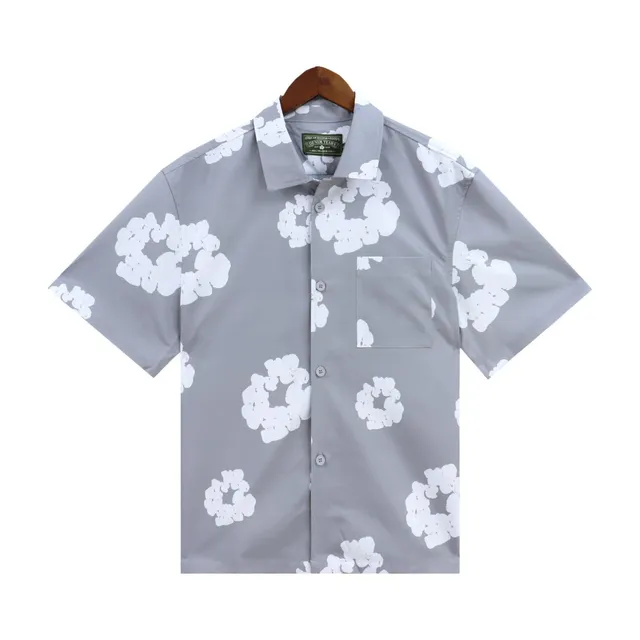 Denim Tears Short-Sleeve Button-Up Shirt Floral Print