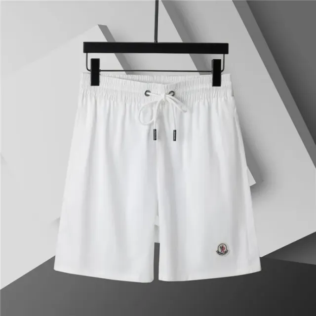 Moncler Logo-Embroidered Shorts Classic White