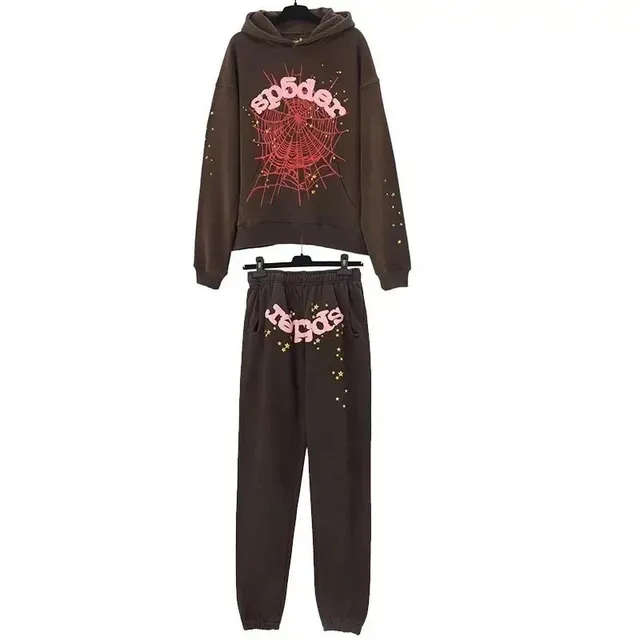 Sp5der Spider Web Hoodie and Joggers Set Spider Web Print with Stars