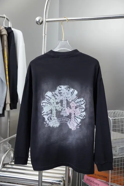 Chrome Hearts Long-Sleeve Tee Gothic Script Print