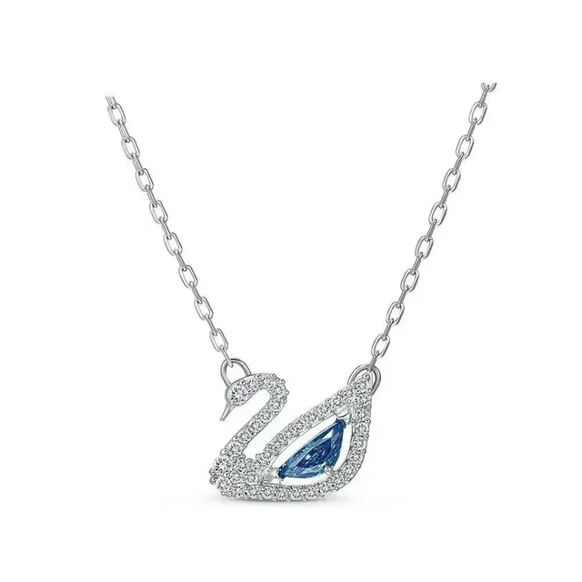 Swarovski Swan Pendant Blue Crystal