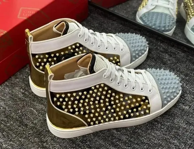 Christian Louboutin Louis Spikes Metallic Studs