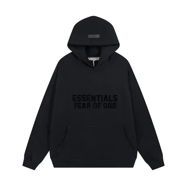 Essentials black hoodie-7