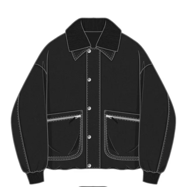 Corduroy Collar Jacket Contrast Stitch