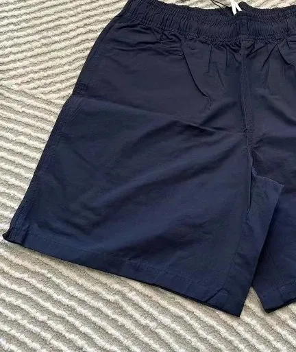 Elastic Waist Shorts Solid Navy
