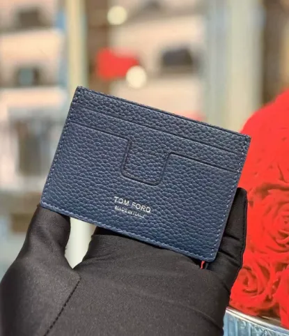 Tom Ford Card Holder Pebbled Leather