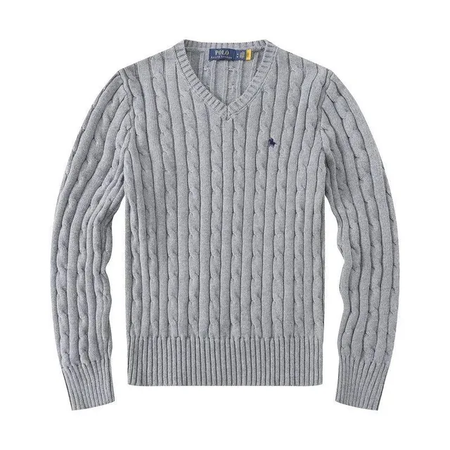 Polo Ralph Lauren Cable Knit V-Neck Sweater Classic Cable