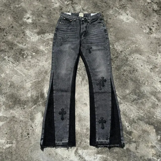 Chrome Hearts Flared Jeans Cross-Embroidered